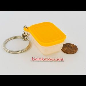 Tupperware mini freezermate Keychain with yellow lid